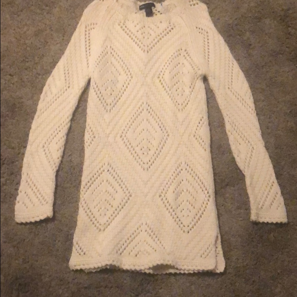Knitted Cream Dress by Mango Casual Sportswear